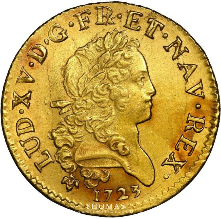 gold louis or mirliton louis xv 1723 Z grenoble obverse
