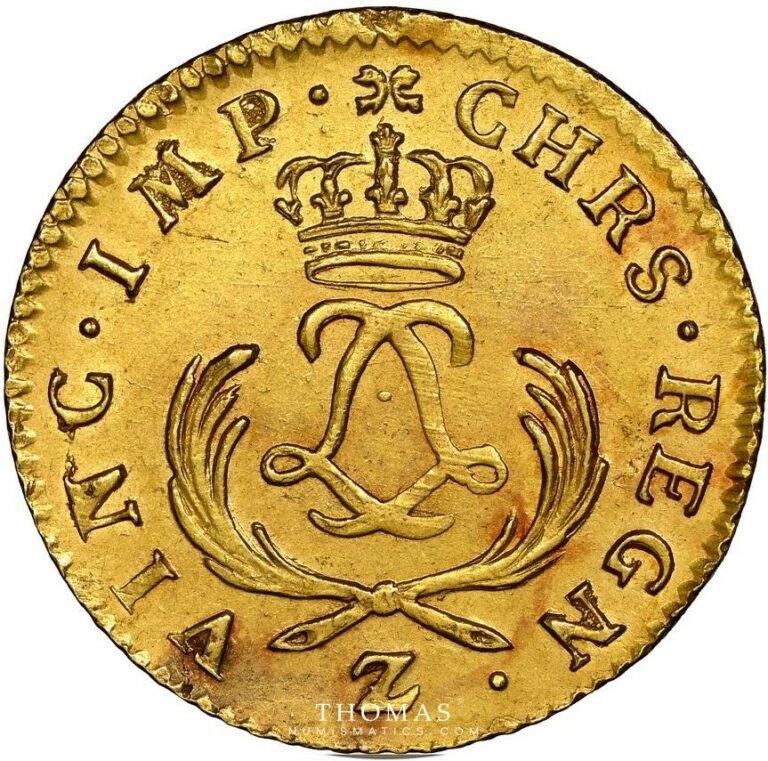 gold louis or mirliton louis xv 1723 Z grenoble reverse