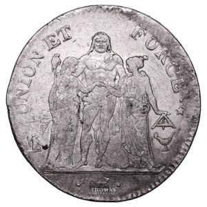 Monnaie - France Directoire - 5 Francs Union et Force - An 6 K Bordeaux-Avers