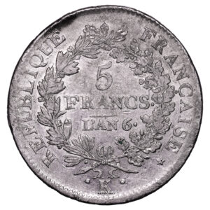 Monnaie - France Directoire - 5 Francs Union et Force - An 6 K Bordeaux-Revers