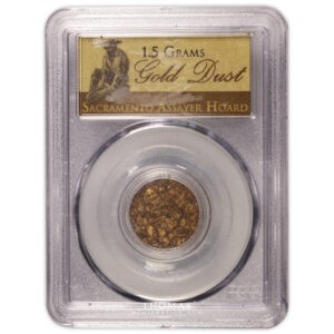 Sacramento Assayer Hoard California Gold Dust 1.5 Grams PCGS – 2 avers