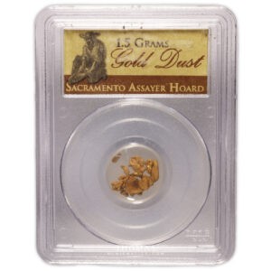 Sacramento Assayer Hoard California Gold Dust 1.5 Grams PCGS – 5 avers