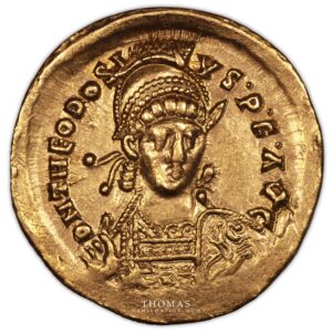 theodose solidus or constantinople obverse gold