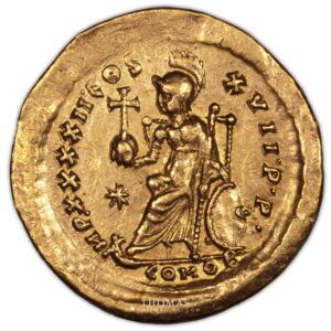 theodose solidus or constantinople reverse gold