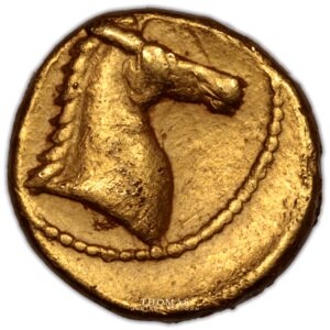 Zeugitane – 1:10e de Statère or – Carthage obverse gold