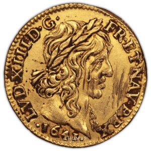 demi louis xiii 1641 A obverse gold