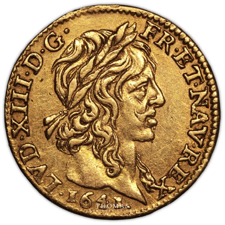 Louis XIII – Demi-Louis d’or – 1641 A – Paris obverse gold