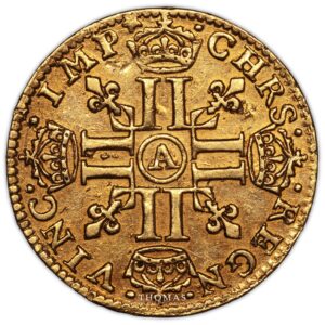 Louis XIII – Demi-Louis d’or – 1641 A – Paris reverse gold