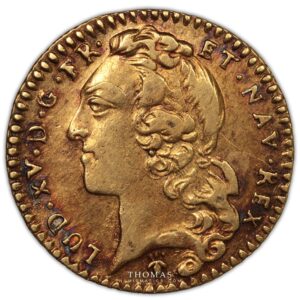 gold louis xv demi louis bandeau or 1753 S obverse