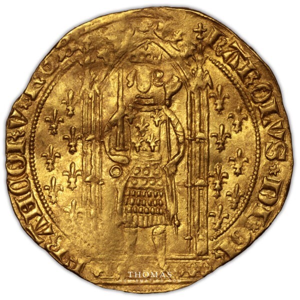 Charles V – Franc à pied or – 8 avers