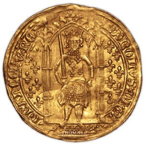 Charles V – Franc à pied or – 9 avers