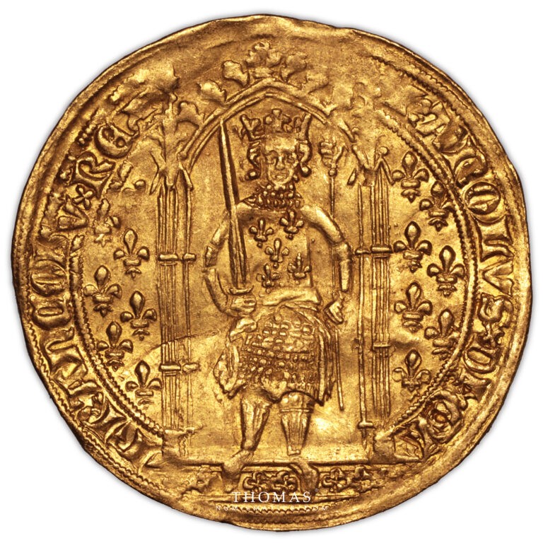 Charles V – Franc à pied or – 9 avers
