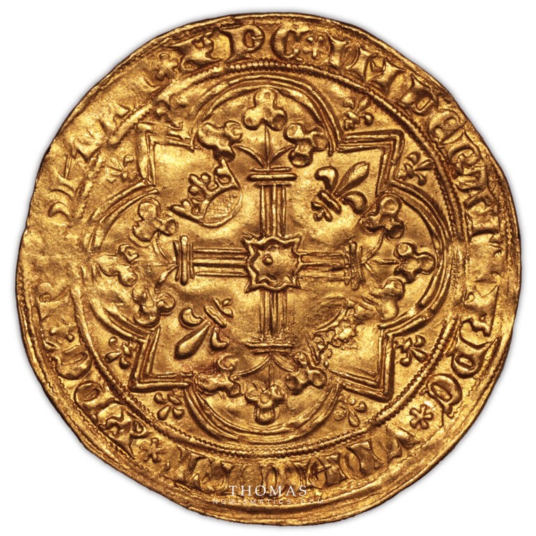 Charles V – Franc à pied or – 9 revers