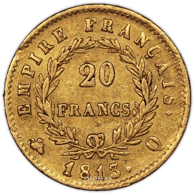 20 francs or napoleon I - 1813 Q Perpignan reverse gold