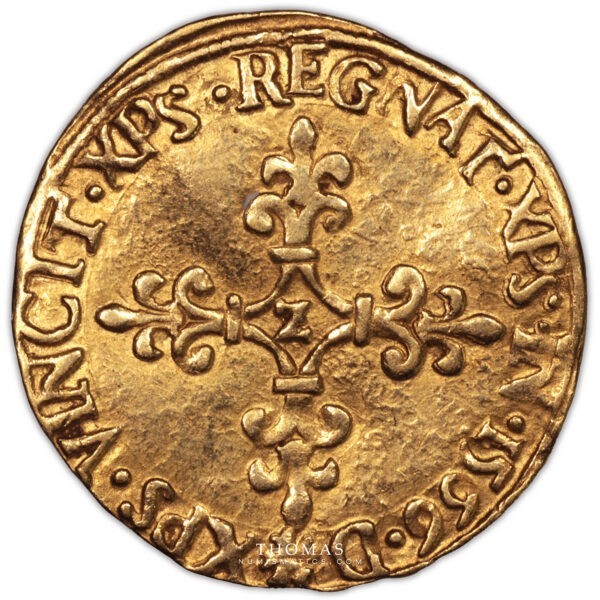 Charles IX – Écu d’or au soleil du Dauphiné – 1566 Grenoble – 2800 exemplaires revers
