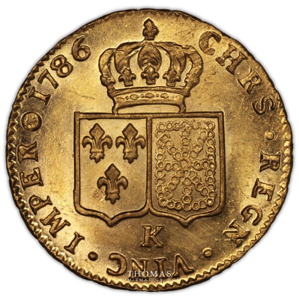 double louis xvi or 1786 K Bordeaux reverse gold