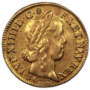 Louis XIV louis or meche longue 1650 A obverse gold