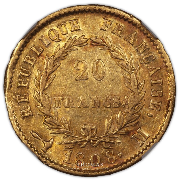 20 francs or 1808 M Toulouse with a horn reverse