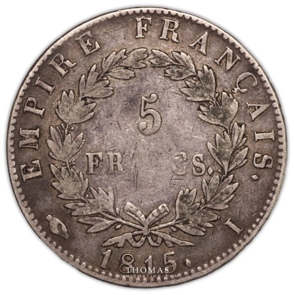 5 francs 1815 I revers