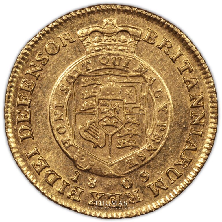 Angleterre – Georges III – 1-2 Guinée or 1809 reverse gold