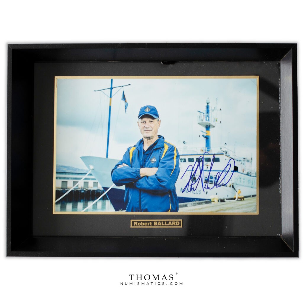 sinking titanic autographed photo by Robert Duane Ballard