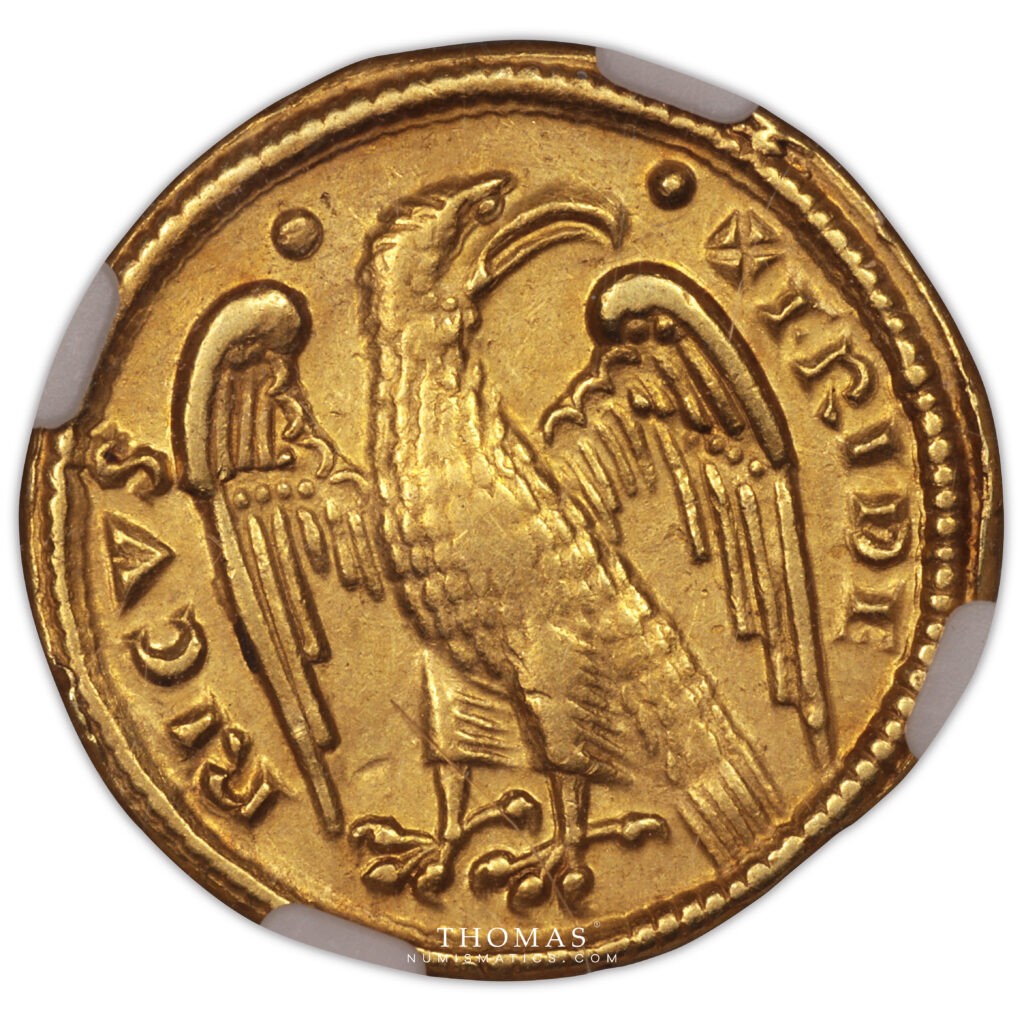 Italie – Frederic II de Hohenstaufen – Augustale or – Brindisi – AU55 revers