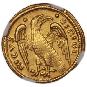 Italie – Frederic II de Hohenstaufen – Augustale or – Brindisi – AU55 reverse gold