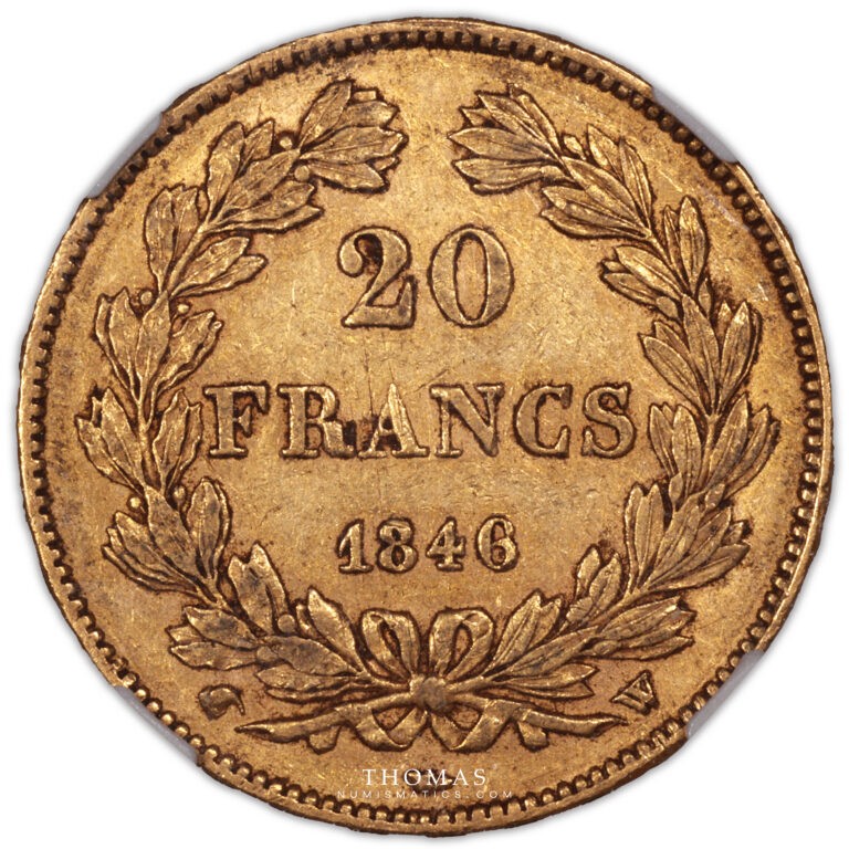 Louis Philippe I - 20 francs or 1846 W Lille revers