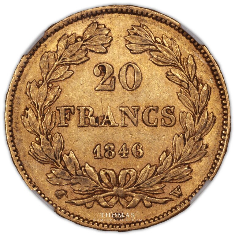 Gold - Louis Philippe I - 20 francs or 1846 W Lille reverse