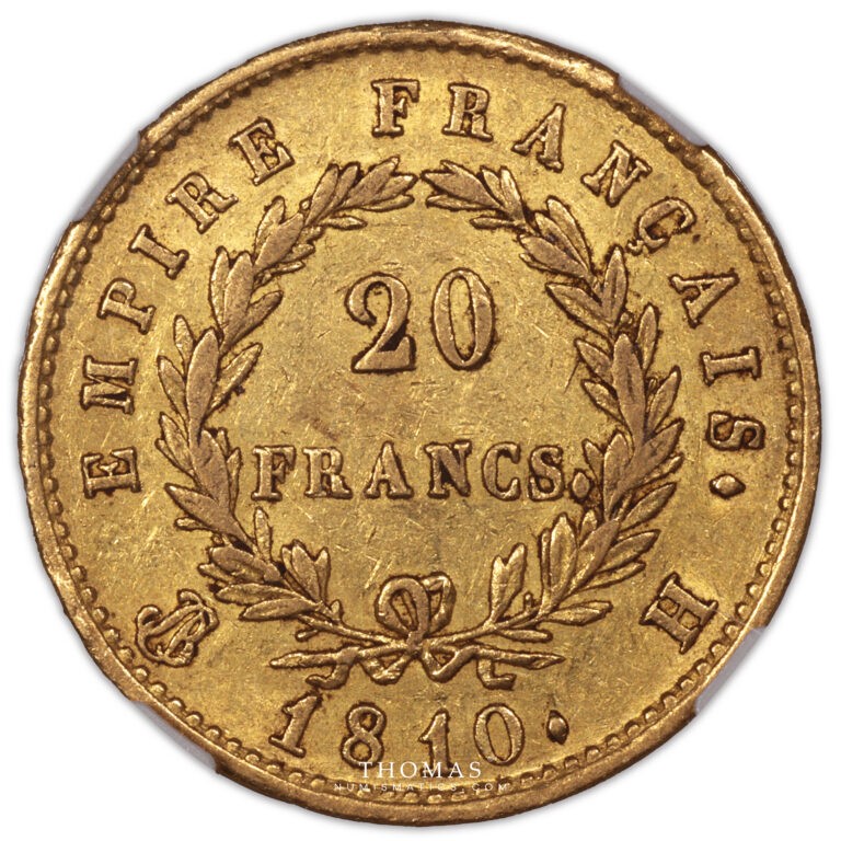 Napoleon I - 20 francs or 1810 H la rochelle revers