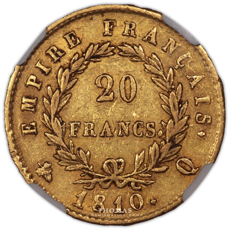 Napoleon I -20 francs or 1810 Q Perpignan revers