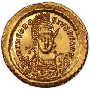 Théodose II – Solidus or – Constantinople – 4-1 gold theodosius obverse