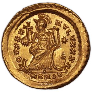 Théodose II – Solidus or – Constantinople – 4-2 gold theodosius reverse