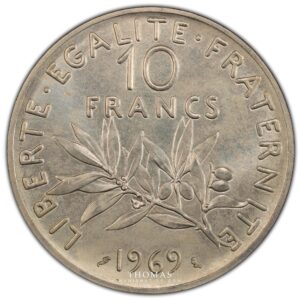 10 francs semeuse 1969 PCGS SP 65 obverse