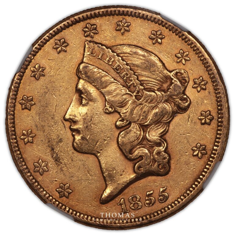 20 dollars or 1855 obverse gold