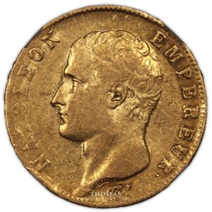 20 francs or an 13 Q perpignan Napoleon I obverse gold