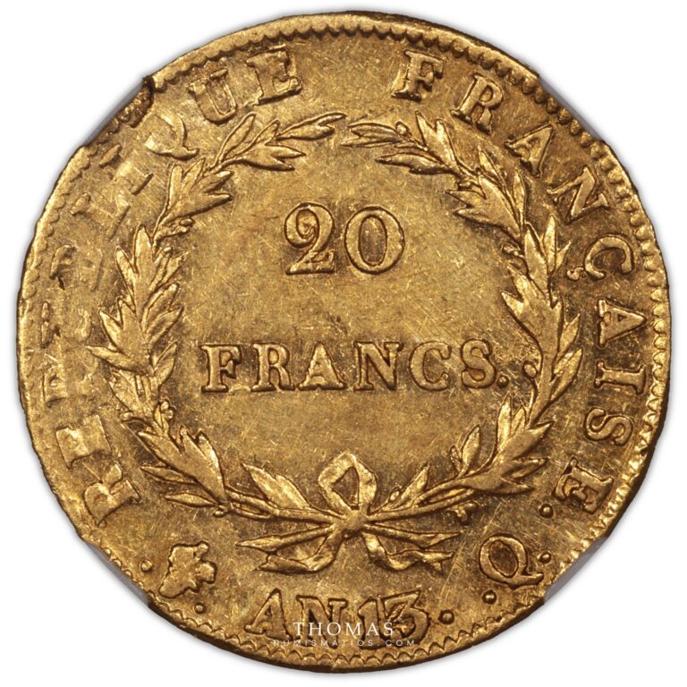 20 francs or an 13 Q perpignan Napoleon I reverse gold