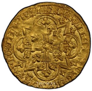 gold Charles VI agnel or MS reverse la rochelle