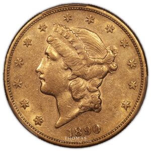 Etats-unis – 20 Dollars or 1890 S san Francisco – Liberty Head – PCGS XF 45 avers