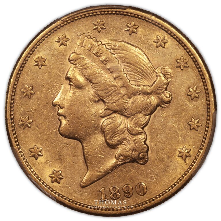 Etats-unis – 20 Dollars or 1890 S san Francisco – Liberty Head – PCGS XF 45 avers