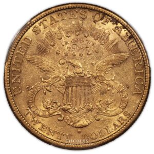 Etats-unis – 20 Dollars or 1891 S san Francisco – Liberty Head – PCGS AU 55 -2