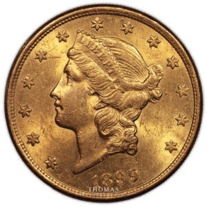 Etats-unis – 20 Dollars or 1899 S san Francisco – Liberty Head avers