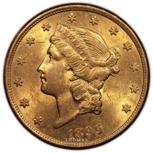 Etats-unis – Gold 20 Dollars or 1899 S san Francisco – Liberty Head obverse