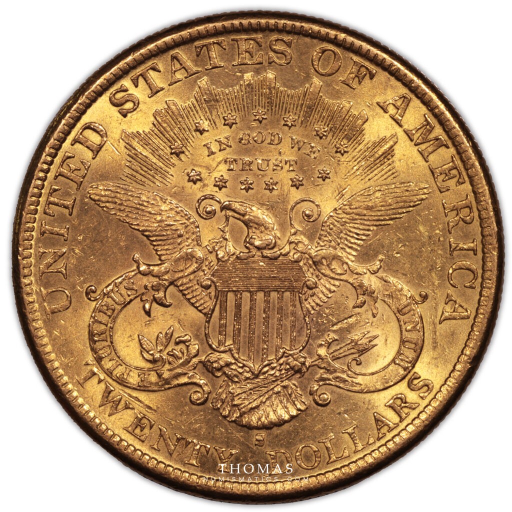 United-States – 20 Dollars gold 1899 S san Francisco – Liberty Head revers
