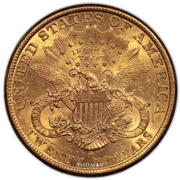 Etats-unis – 20 Dollars or 1899 S san Francisco – Liberty Head revers