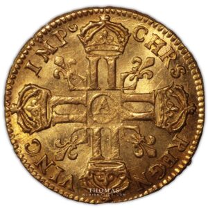 Louis XIV – Gold  Louis d’or à la tête virile – 1681 A Paris reverse