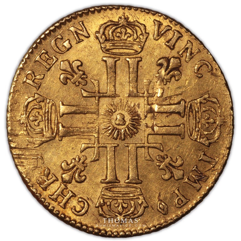 Louis XIV – Louis d’or au soleil – 1711 S Reims revers