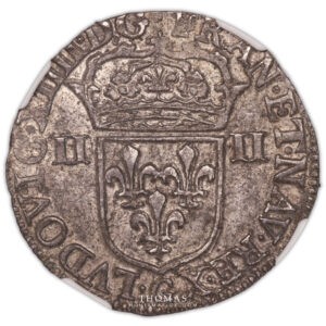 Louis XIV – Quart d’écu – 1646-5 G Poitiers – NGC MS 62 avers