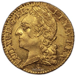 Louis XV – Louis d’or à la vieille tête – 1774 A Paris avers