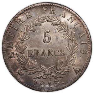 Napoleon I – 5 francs – 1813 A Paris reverse